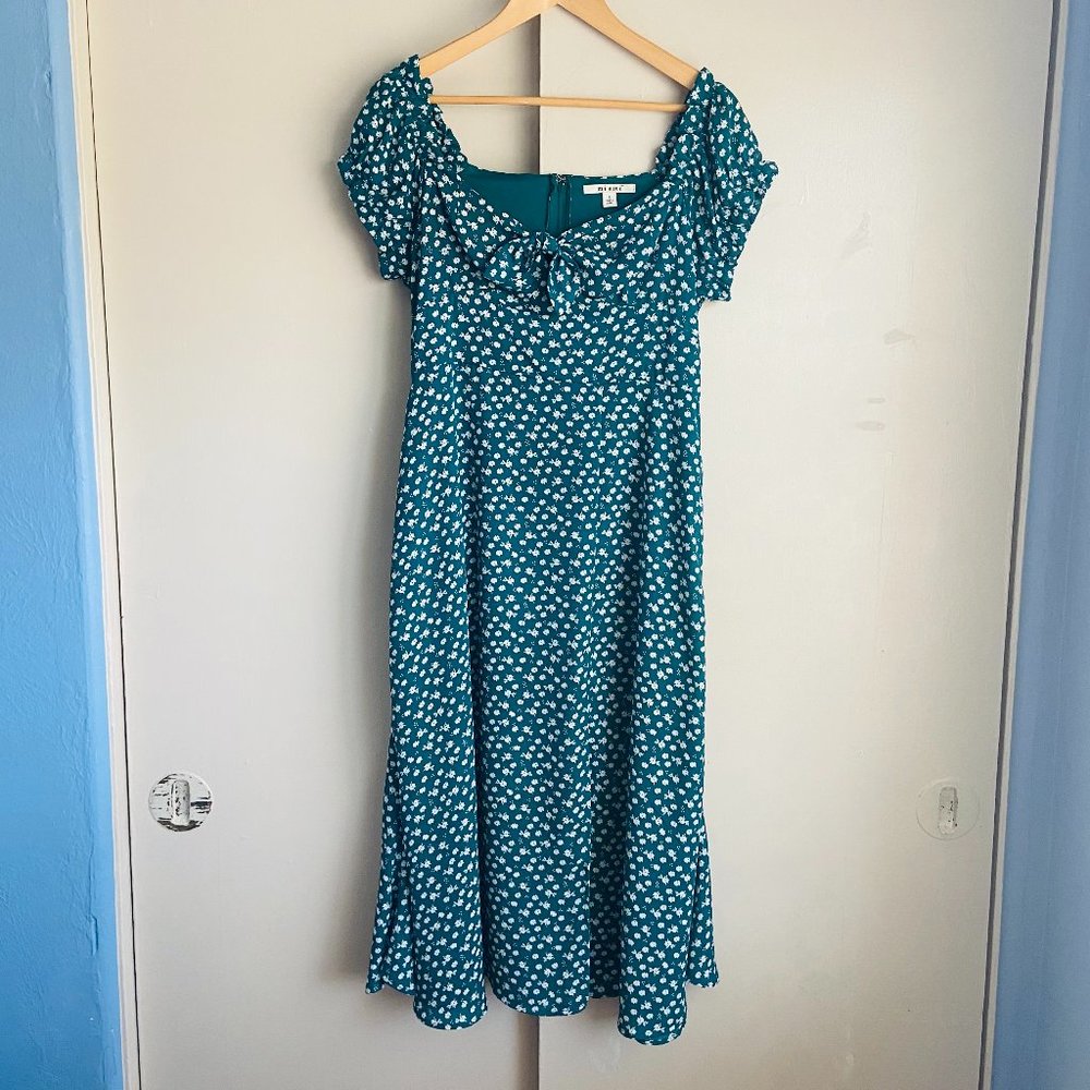 Francesca's Lined Floral Maxi Dress Short Sleeves